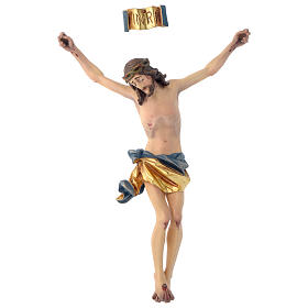 Crucifix, Corpus model, straight in painted Valgardena wood