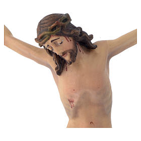 Crucifix, Corpus model, straight in painted Valgardena wood