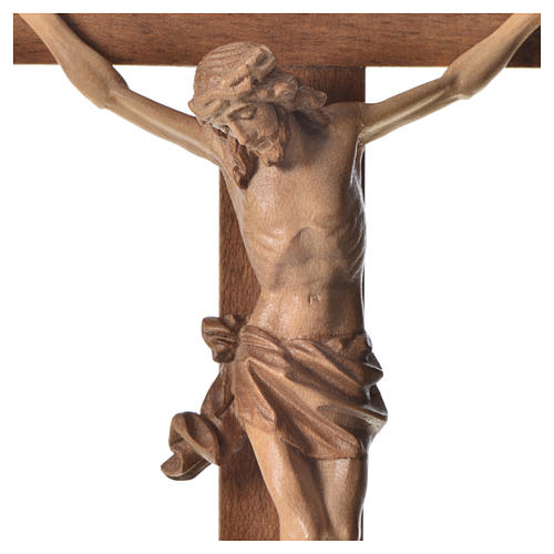 Crucifix, Corpus model, straight in multi-patinated Valgardena w 6