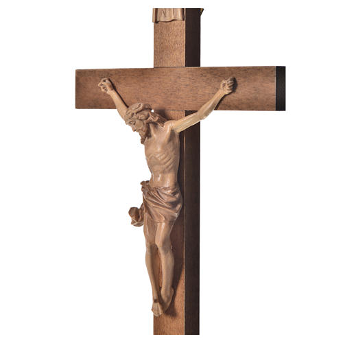 Crucifix, Corpus model, straight in multi-patinated Valgardena w 7