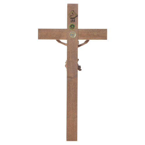 Crucifix, Corpus model, straight in multi-patinated Valgardena w 11