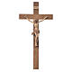 Crucifijo modelo Corpus, cruz recta madera Valgardena varias pat s9