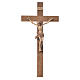 Crucifix droit mod. Corpus bois patiné multinuance Valgar s1