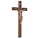 Crucifixo mod. Corpus cruz recta madeira Val Gardena pátina múltipla s2