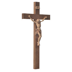 Crucifix, Corpus model, straight in multi-patinated Valgardena w