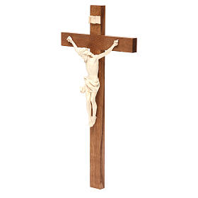 Crucifijo modelo Corpus, cruz recta madera Valgardena encerada