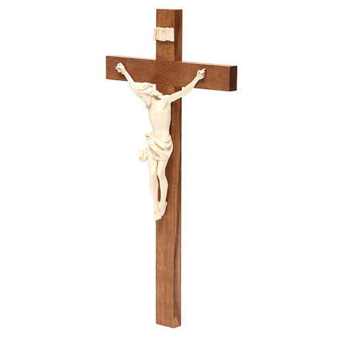 Crucifijo modelo Corpus, cruz recta madera Valgardena encerada 2