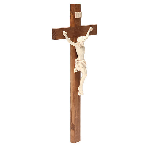 Crucifijo modelo Corpus, cruz recta madera Valgardena encerada 3