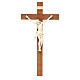 Crucifijo modelo Corpus, cruz recta madera Valgardena encerada s1