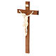 Crucifijo modelo Corpus, cruz recta madera Valgardena encerada s2