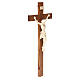 Crucifijo modelo Corpus, cruz recta madera Valgardena encerada s3