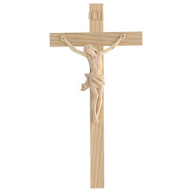 Crucifijo modelo Corpus, cruz recta madera Valgardena natural