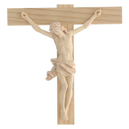 Crucifijo modelo Corpus, cruz recta madera Valgardena natural 2