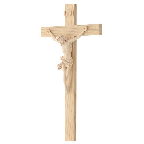 Crucifijo modelo Corpus, cruz recta madera Valgardena natural 3