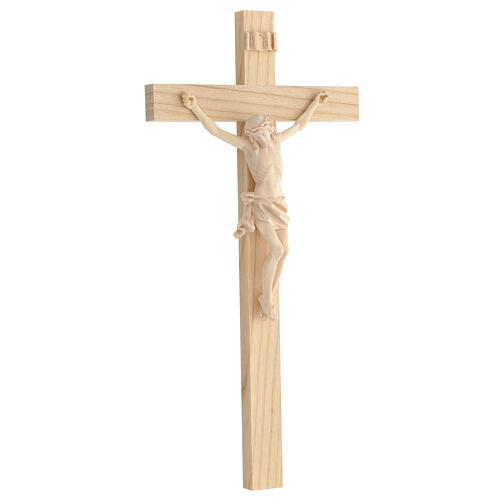 Crucifijo modelo Corpus, cruz recta madera Valgardena natural 4