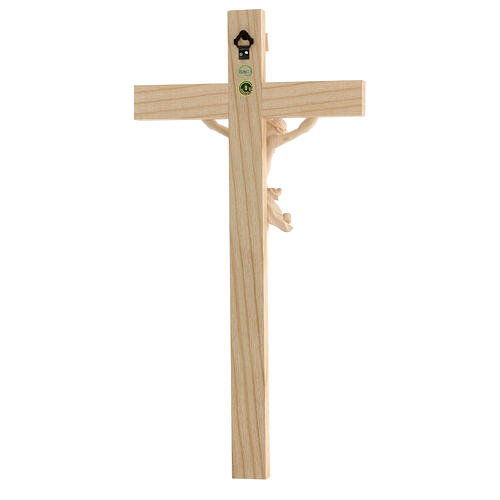 Crucifijo modelo Corpus, cruz recta madera Valgardena natural 5