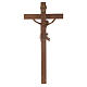 Crucifix, Corpus model, straight in patinated Valgardena wood s4