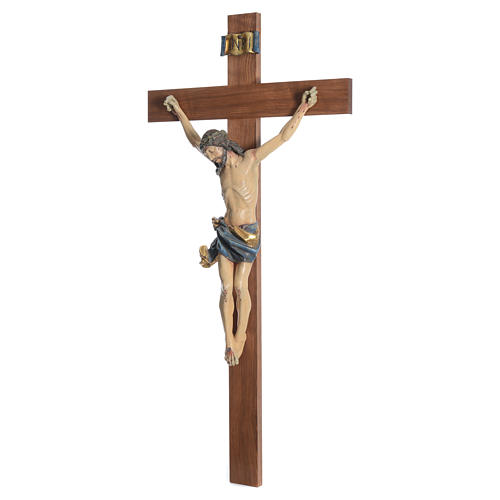 Crucifix, straight, Corpus model in antique gold Valgardena wood 8