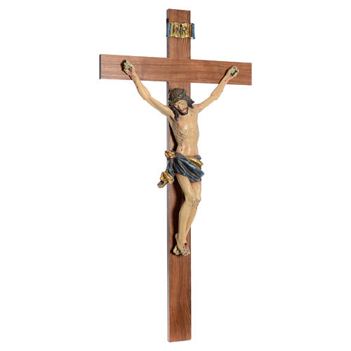 Crucifix, straight, Corpus model in antique gold Valgardena wood 9