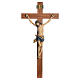 Crucifijo modelo Corpus, cruz recta madera Valgardena Antiguo do s1