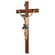Crucifijo modelo Corpus, cruz recta madera Valgardena Antiguo do s8