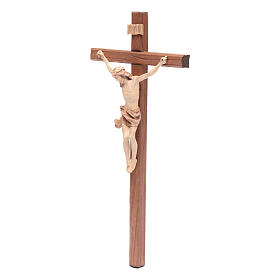 Crucifixo cruz recta mod. Corpus madeira Val Gardena pátina múltipla