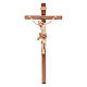 Crucifixo cruz recta mod. Corpus madeira Val Gardena pátina múltipla s1