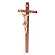 Crucifixo cruz recta mod. Corpus madeira Val Gardena pátina múltipla s2
