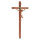 Crucifixo cruz recta mod. Corpus madeira Val Gardena pátina múltipla s4