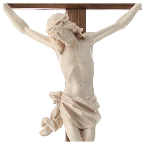 Crucifix, straight, Corpus model in natural wax Valgardena wood 2