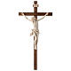 Crucifijo, cruz recta madera Valgardena encerada, modelo Corpus s1