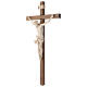 Crucifijo, cruz recta madera Valgardena encerada, modelo Corpus s3