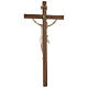 Crucifijo, cruz recta madera Valgardena encerada, modelo Corpus s5