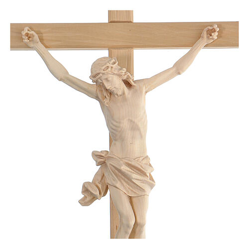 Crucifix, straight, Corpus model in natural Valgardena wood 2
