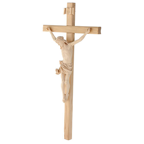 Crucifix, straight, Corpus model in natural Valgardena wood 3