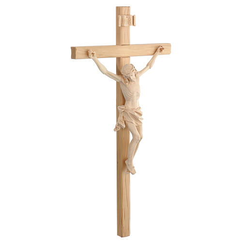 Crucifix, straight, Corpus model in natural Valgardena wood 4