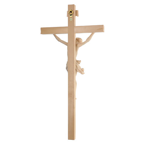 Crucifix, straight, Corpus model in natural Valgardena wood 5