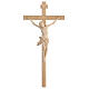 Crucifix, straight, Corpus model in natural Valgardena wood s1