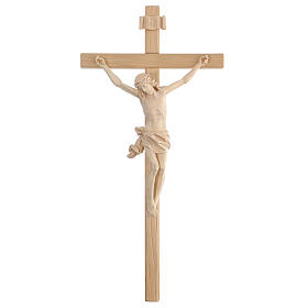 Crucifix, straight, Corpus model in natural Valgardena wood