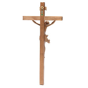 Crucifixo cruz recta mod. Corpus madeira Val Gardena patinada