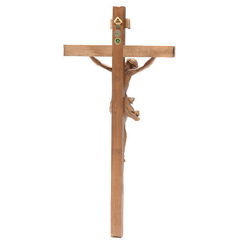 Crucifixo cruz recta mod. Corpus madeira Val Gardena patinada 2