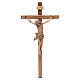 Crucifixo cruz recta mod. Corpus madeira Val Gardena patinada s1