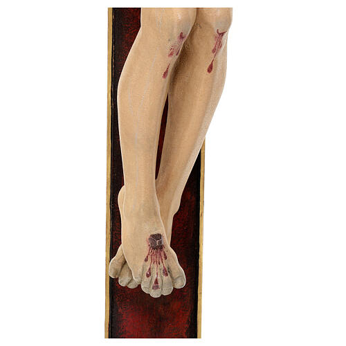 Crucifijo trilobulado modelo Corpus, madera Valgardena Antiguo d 10