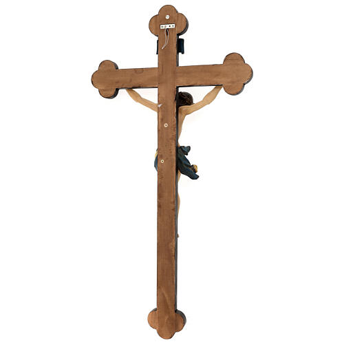 Crucifijo trilobulado modelo Corpus, madera Valgardena Antiguo d 13