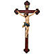Crucifijo trilobulado modelo Corpus, madera Valgardena Antiguo d s1
