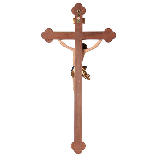 Crucifix, trefoil, Corpus model in painted Valgardena wood 5