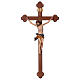 Crucifix trilobé mod. Corpus bois peint Valgardena s1