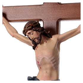 Krucyfiks mod. Corpus zakończenie ramion w kształcie koniczyny drewno Valgardena malowane