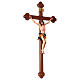 Krucyfiks mod. Corpus zakończenie ramion w kształcie koniczyny drewno Valgardena malowane s4