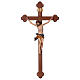 Crucifixo em trevo mod. Corpus madeira Val Gardena pintado s1